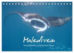 Malediven - Tauchparadies im Indischen Ozean (Tischkalender 2024 DIN A5 quer), CALVENDO Monatskalender