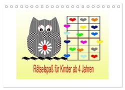 Rätselspaß für Kinder ab 4 Jahren (Tischkalender 2024 DIN A5 quer), CALVENDO Monatskalender