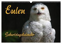 Eulen (Wandkalender 2024 DIN A3 quer), CALVENDO Monatskalender