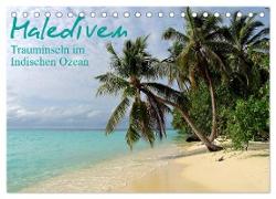 Malediven - Trauminseln im Indischen Ozean (Tischkalender 2024 DIN A5 quer), CALVENDO Monatskalender