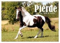 Pferde - mächtig, stolz & schön (Wandkalender 2024 DIN A3 quer), CALVENDO Monatskalender