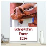 Eichhörnchen Planer 2024 (hochwertiger Premium Wandkalender 2024 DIN A2 hoch), Kunstdruck in Hochglanz