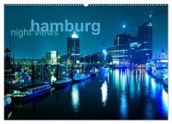 hamburg - night views (Wandkalender 2024 DIN A2 quer), CALVENDO Monatskalender