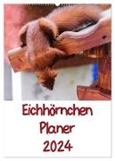 Eichhörnchen Planer 2024 (Wandkalender 2024 DIN A2 hoch), CALVENDO Monatskalender