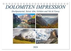 Dolomiten Impression, Hochpustertal, Seiser Alm, Gröden, Val di Fassa (Tischkalender 2024 DIN A5 quer), CALVENDO Monatskalender