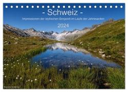Schweiz - Impressionen der idyllischen Bergwelt im Laufe der Jahreszeiten (Tischkalender 2024 DIN A5 quer), CALVENDO Monatskalender