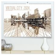 VIRTUAL CITY 2024 CH-Version (hochwertiger Premium Wandkalender 2024 DIN A2 quer), Kunstdruck in Hochglanz
