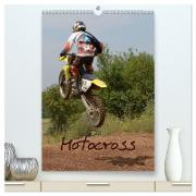 Motocross Terminplaner (hochwertiger Premium Wandkalender 2024 DIN A2 hoch), Kunstdruck in Hochglanz