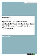 Synthetizität und Analytizität. Der methodische Unterschied zwischen Kants "Kritik der reinen Vernunft" und den "Prolegomena"