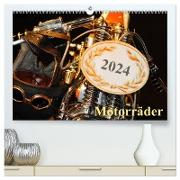 Motorräder (hochwertiger Premium Wandkalender 2024 DIN A2 quer), Kunstdruck in Hochglanz