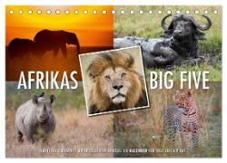 Emotionale Momente: Afrikas Big Five (Tischkalender 2024 DIN A5 quer), CALVENDO Monatskalender