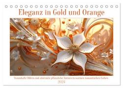 Eleganz in Gold und Orange (Tischkalender 2024 DIN A5 quer), CALVENDO Monatskalender