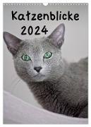 Katzenblicke 2024 (Wandkalender 2024 DIN A3 hoch), CALVENDO Monatskalender