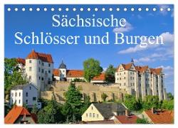Sächsische Schlösser und Burgen (Tischkalender 2024 DIN A5 quer), CALVENDO Monatskalender