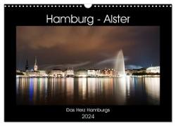 Hamburg - Alster (Wandkalender 2024 DIN A3 quer), CALVENDO Monatskalender