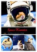 Space Hamster - Mit KI Hamster Astronauten im Weltall (Wandkalender 2024 DIN A3 hoch), CALVENDO Monatskalender