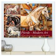 Pferde - Modern Art (hochwertiger Premium Wandkalender 2024 DIN A2 quer), Kunstdruck in Hochglanz