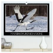 Mandschurenkraniche (hochwertiger Premium Wandkalender 2024 DIN A2 quer), Kunstdruck in Hochglanz
