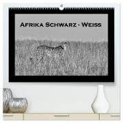 Afrika Schwarz - Weiss (hochwertiger Premium Wandkalender 2024 DIN A2 quer), Kunstdruck in Hochglanz