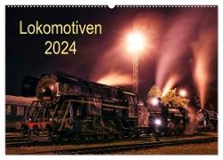 Lokomotiven 2024 (Wandkalender 2024 DIN A2 quer), CALVENDO Monatskalender