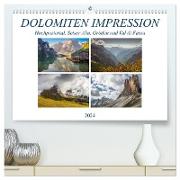 Dolomiten Impression, Hochpustertal, Seiser Alm, Gröden, Val di Fassa (hochwertiger Premium Wandkalender 2024 DIN A2 quer), Kunstdruck in Hochglanz