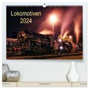 Lokomotiven 2024 (hochwertiger Premium Wandkalender 2024 DIN A2 quer), Kunstdruck in Hochglanz