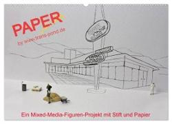 PAPERminis ¿ Ein Mixed-Media-Figuren-Projekt mit Stift und Papier (Wandkalender 2024 DIN A2 quer), CALVENDO Monatskalender