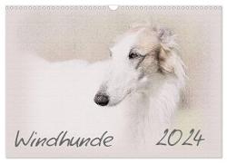 Windhunde 2024 (Wandkalender 2024 DIN A3 quer), CALVENDO Monatskalender