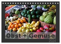 Obst + Gemüse (Tischkalender 2024 DIN A5 quer), CALVENDO Monatskalender