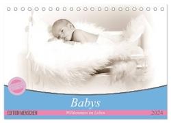 Babys - Willkommen im Leben (Tischkalender 2024 DIN A5 quer), CALVENDO Monatskalender