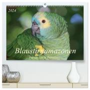 Blaustirnamazonen - Papageien in Paraguay (hochwertiger Premium Wandkalender 2024 DIN A2 quer), Kunstdruck in Hochglanz