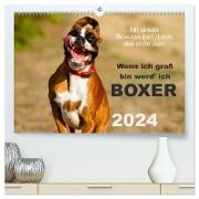 Wenn ich groß bin werd' ich Boxer (hochwertiger Premium Wandkalender 2024 DIN A2 quer), Kunstdruck in Hochglanz