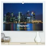Singapur - Die Farben der Nacht (hochwertiger Premium Wandkalender 2024 DIN A2 quer), Kunstdruck in Hochglanz
