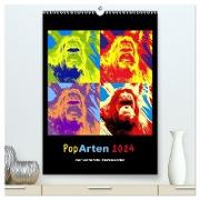 PopArten 2024 ¿ Der verrückte Tierkalender (hochwertiger Premium Wandkalender 2024 DIN A2 hoch), Kunstdruck in Hochglanz