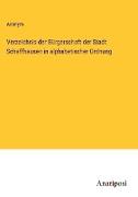 Verzeichnis der Bürgerschaft der Stadt Schaffhausen in alphabetischer Ordnung