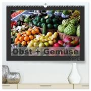 Obst + Gemüse (hochwertiger Premium Wandkalender 2024 DIN A2 quer), Kunstdruck in Hochglanz