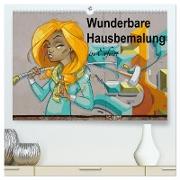 Wunderbare Hausbemalung in Erfurt (hochwertiger Premium Wandkalender 2024 DIN A2 quer), Kunstdruck in Hochglanz
