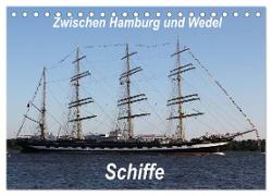 Schiffe - Zwischen Hamburg und Wedel (Tischkalender 2024 DIN A5 quer), CALVENDO Monatskalender