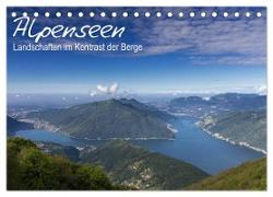 Alpensee - Landschaften im Kontrast der Berge (Tischkalender 2024 DIN A5 quer), CALVENDO Monatskalender