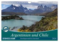 Argentinien und Chile - vom Regenwald bis Feuerland (Wandkalender 2024 DIN A4 quer), CALVENDO Monatskalender