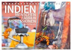 INDIEN Menschen Farben Impressionen (Tischkalender 2024 DIN A5 quer), CALVENDO Monatskalender