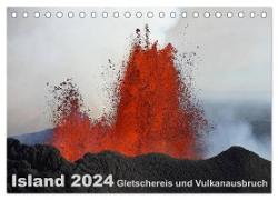 Island 2024 Gletschereis und Vulkanausbruch (Tischkalender 2024 DIN A5 quer), CALVENDO Monatskalender