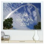 USA Highlights 2024 (hochwertiger Premium Wandkalender 2024 DIN A2 quer), Kunstdruck in Hochglanz