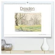 Dresden - Malerische Ansichten (hochwertiger Premium Wandkalender 2024 DIN A2 quer), Kunstdruck in Hochglanz