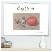 C' est la vie - Der Teddybären Kalender (hochwertiger Premium Wandkalender 2024 DIN A2 quer), Kunstdruck in Hochglanz