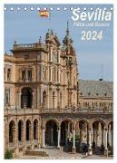 Sevilla, Plätze und Gassen 2024 (Tischkalender 2024 DIN A5 hoch), CALVENDO Monatskalender