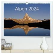Alpen (hochwertiger Premium Wandkalender 2024 DIN A2 quer), Kunstdruck in Hochglanz