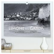Limone sul Garda schwarzweiß (hochwertiger Premium Wandkalender 2024 DIN A2 quer), Kunstdruck in Hochglanz