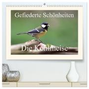 Gefiederte Schönheiten - Die Kohlmeise (hochwertiger Premium Wandkalender 2024 DIN A2 quer), Kunstdruck in Hochglanz