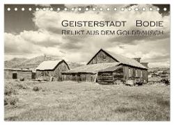 Geisterstadt Bodie - Relikt aus dem Goldrausch (schwarz-weiß) (Tischkalender 2024 DIN A5 quer), CALVENDO Monatskalender